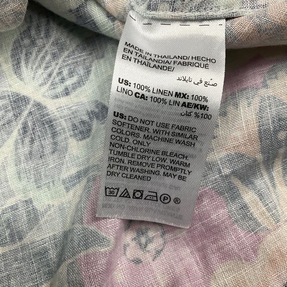 Chicos Linen Button Shirt Floral No Iron 3/4 Sleeve Casual Work Top 1 Medium - Picture 10 of 12